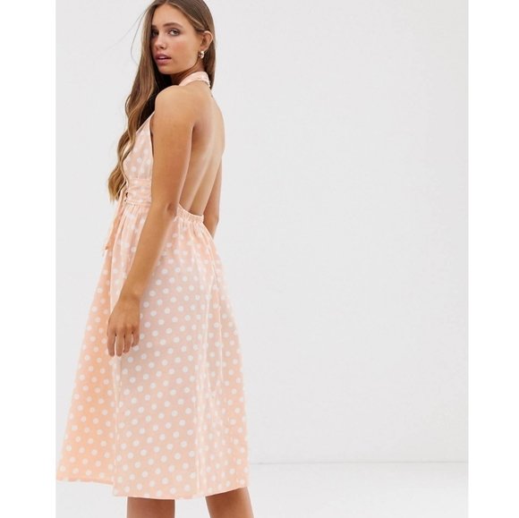 New With Tags Halter Dress Midi Size 4 - Picture 4 of 7